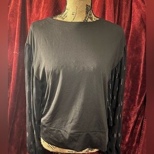 Black Top with Sheer sleeves